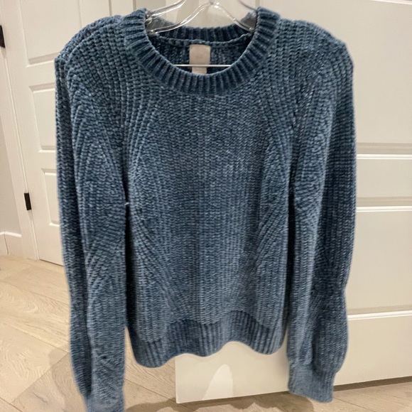 H&M Chenille Blue Knit Sweater - Picture 2 of 4